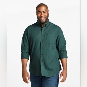 L.L. Bean Men’s Wicked Good Flannel Shirt, Traditional Fit, Houndstooth Green XL